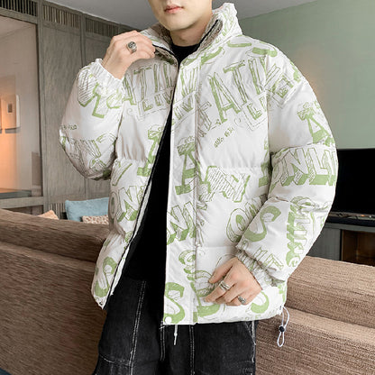 Printed Loose Fit Plus Thickened Puffer Jacket