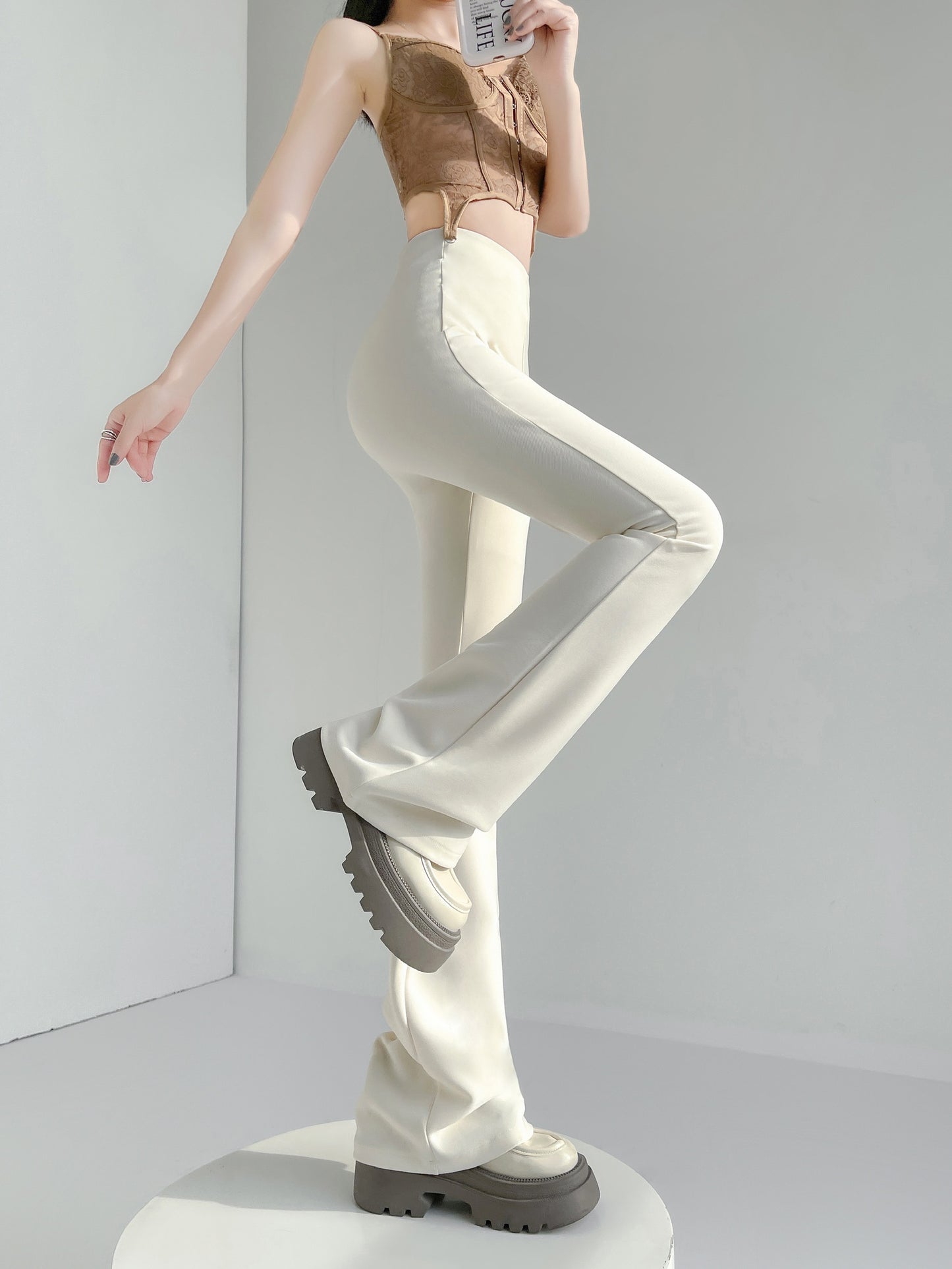 Flared Leg Trousers