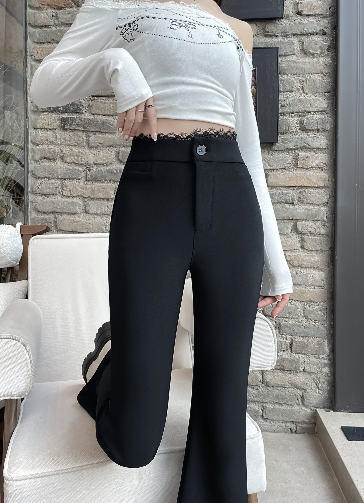 Flared Leg Trouser