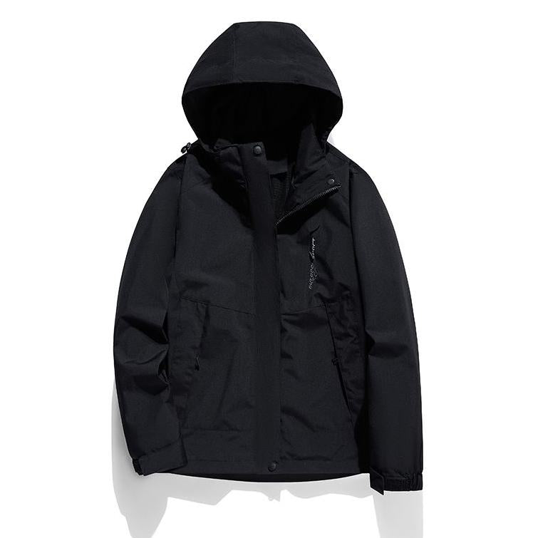 Fleece-Lined Mountaineering 3 In 1 Waterproof Detachable Raincoat Hooded Jacket