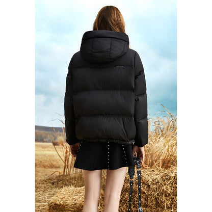 Hooded Cropped Puffa Down Jacket