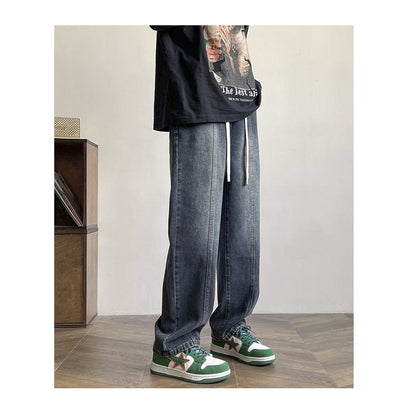 Retro-Jeans mit elastischem Bund und lockerer Passform