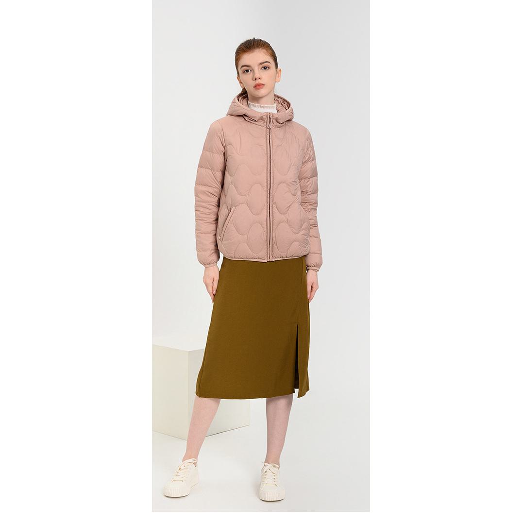 Cropped Hooded Lightweight Down Jacket