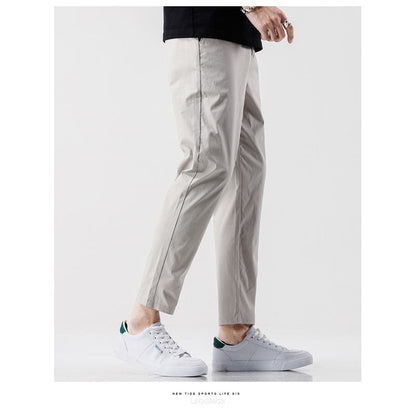Modische, schmale Hose mit elastischem Bund im Preppy-Stil, einfach und schick