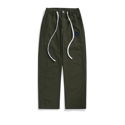 Pantalones de carga rectos de algodón puro con ajuste holgado y moderno