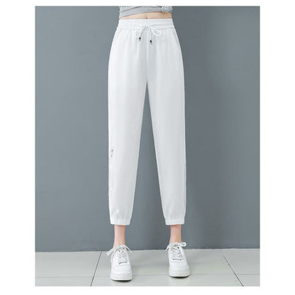 Silky Tapered High-Waisted Casual Sports Slimming Thin Pants