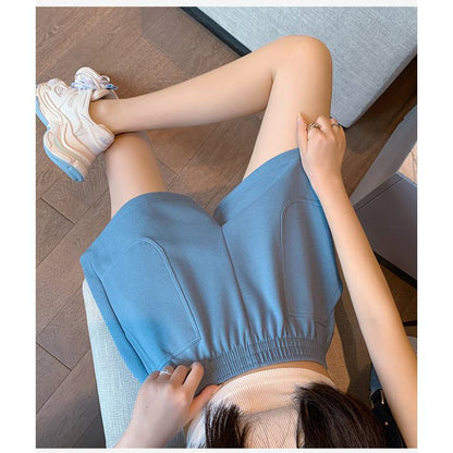 Loose-Fit Casual High-Waisted Sports Chic Worn Outside Running Shorts
