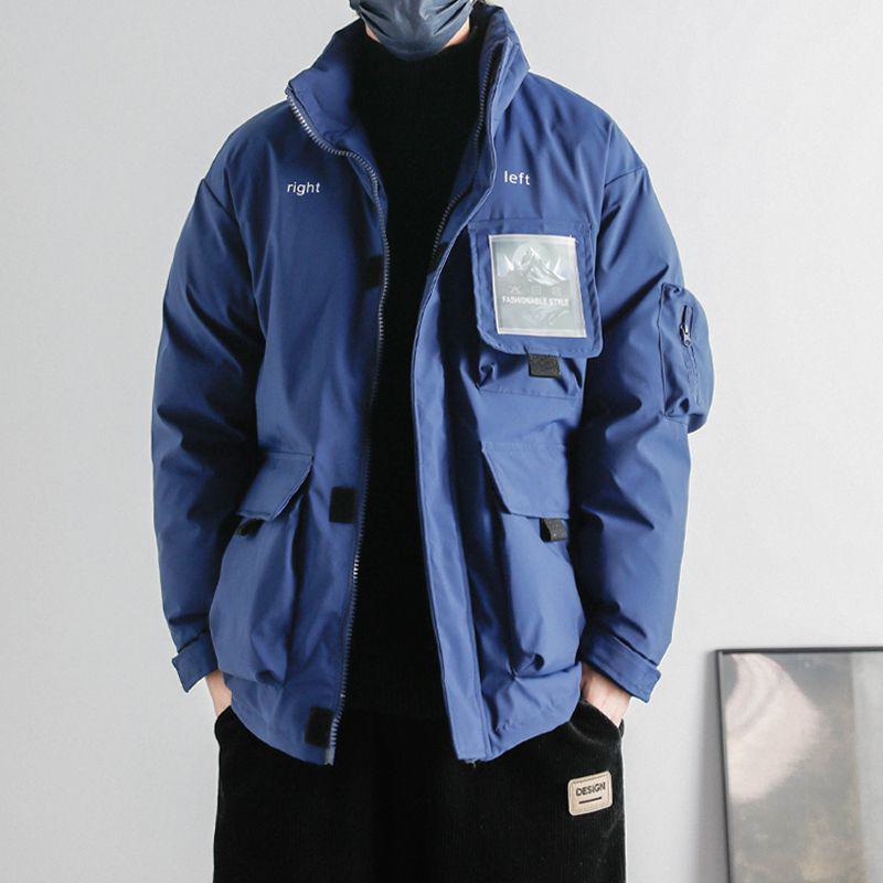 Workwear Style Versatile Multi-Pocket Raincoat Hooded Jacket