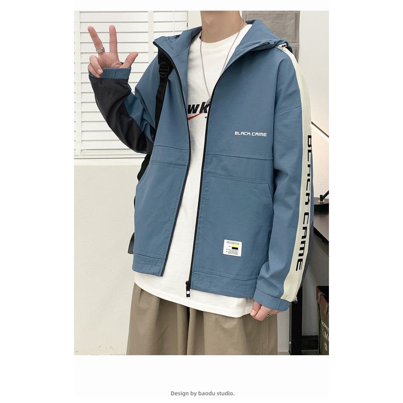 Workwear Style Versatile Casual Raincoat Hooded Jacket