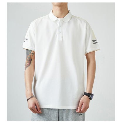 Kurzärmeliges Polo-Shirt mit lockerer Passform, Reverskragen und seidigem Glanz
