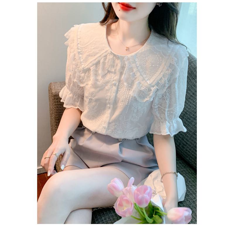 V-Neck Lace Blouse