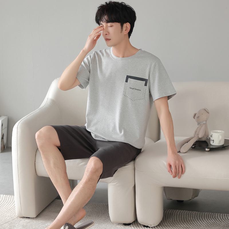 Tightly Woven Pure Cotton Comfortable Round Neck Pocket Loose Fit Lounge Set