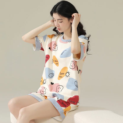 Bunny Carrot Tightly Woven Pure Cotton Cartoon Stars Lounge Set