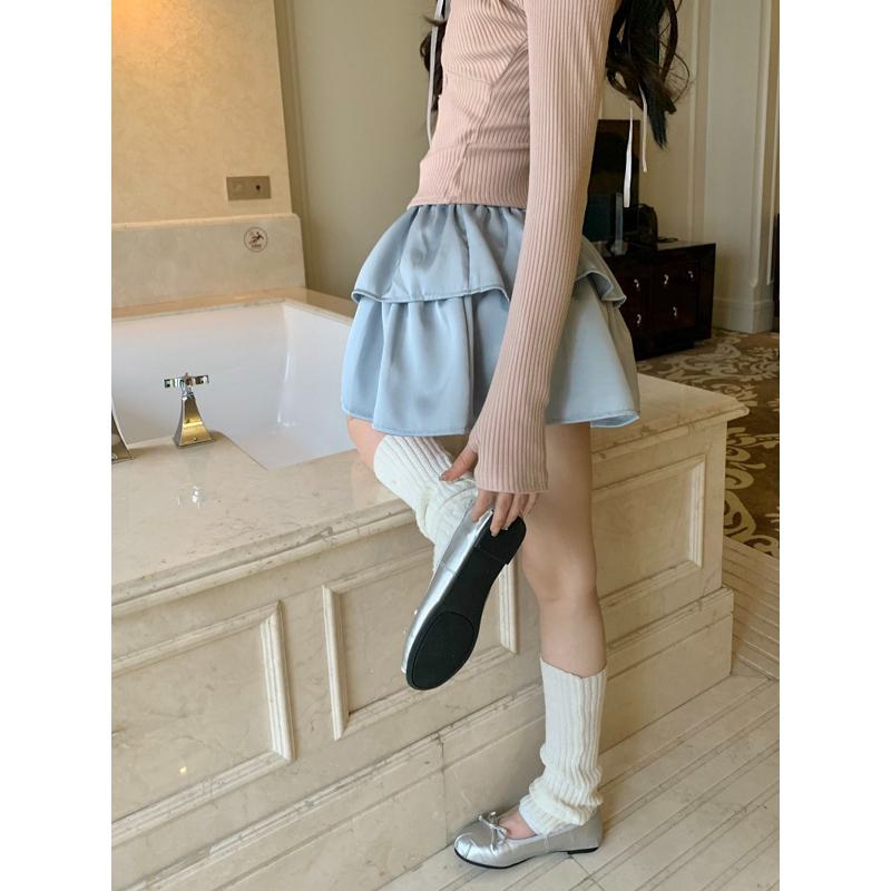 Pear-Shaped High-Waisted Petite Slimming Two Layer Fluffy Skirt