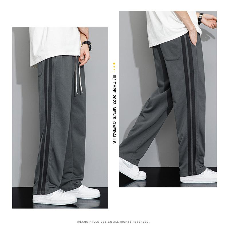 Pantalones largos y versátiles de moda con caída recta y ajuste holgado
