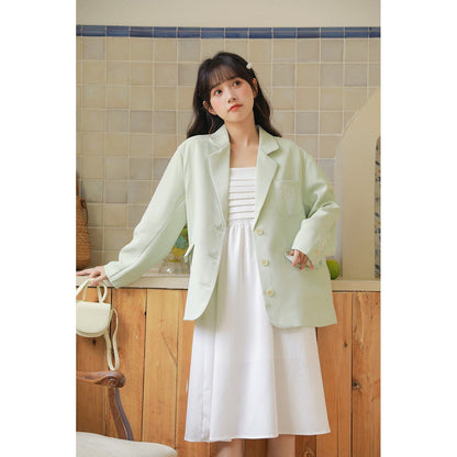 Slimming Embroidery Loose Fit Blazer