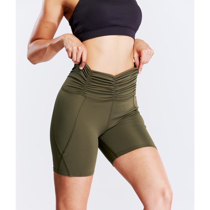 Pantalones cortos deportivos ajustados de yoga de secado rápido con cintura alta