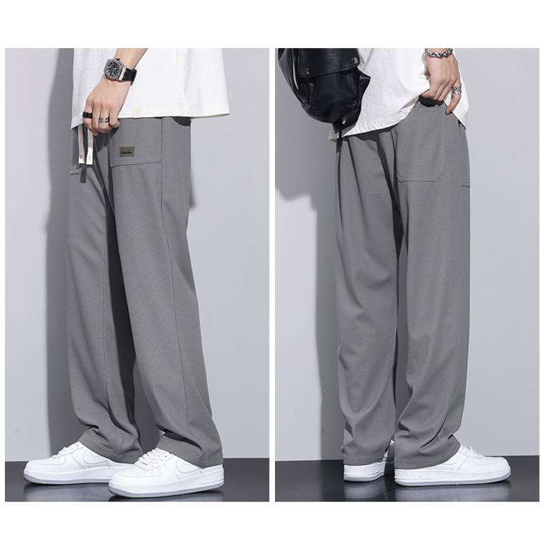 Thin Silky Loose-Fit Floor-Length Elasticity Pants