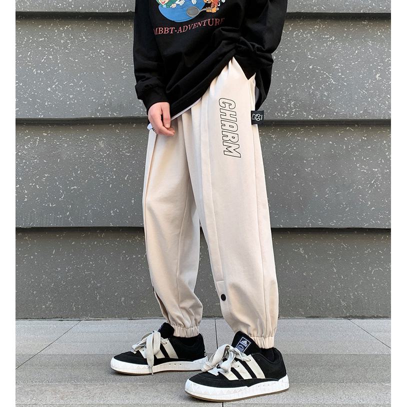 Slit Hem Knitted Tapered Loose Fit Sweatpant