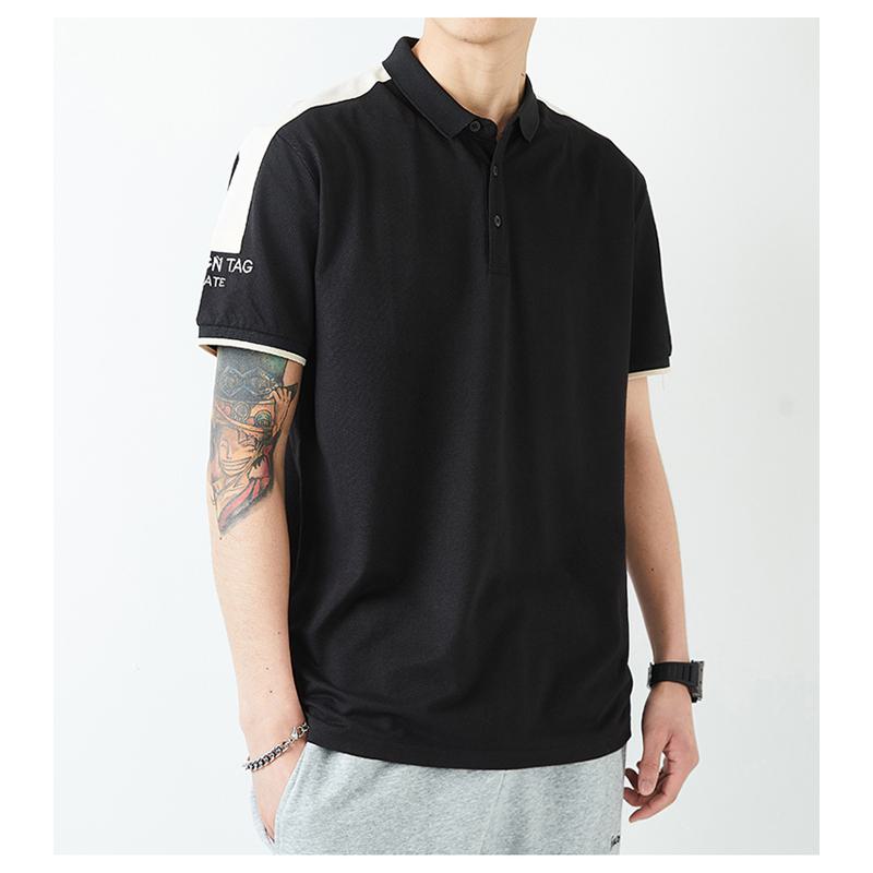 Lapel Loose Fit Cooling Silky Luster Short Sleeve Polo Shirt