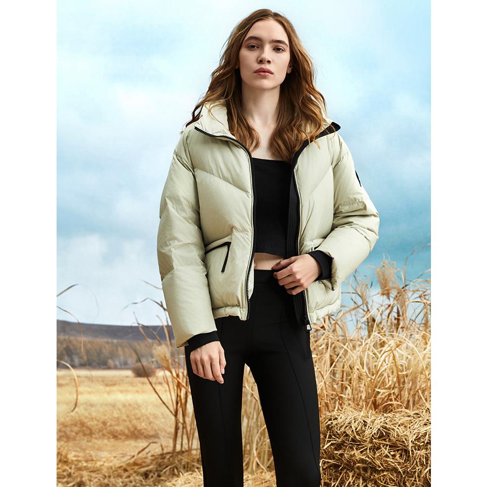 Cropped Stand-Up Collar Down Jacket