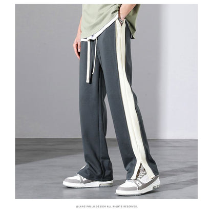 Pantalones largos y rectos versátiles con estilo de moda y caída suelta