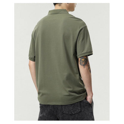 Einfaches Polo-Shirt aus reiner Baumwolle mit kurzem Ärmel und Reverskragen