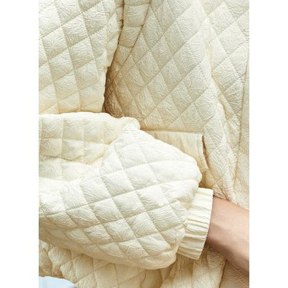 Quilted Cropped Stand-Up Collar Lightweight Puffer Jacket