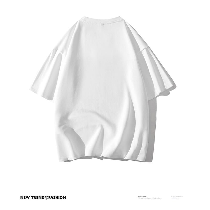 Men's T-Shirt Letter Round Neck Trendy Print Short Sleeve Tee