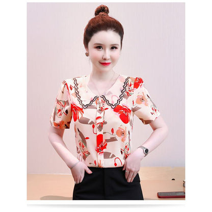 Butterfly Print Chiffon Chic Versatile Shirt
