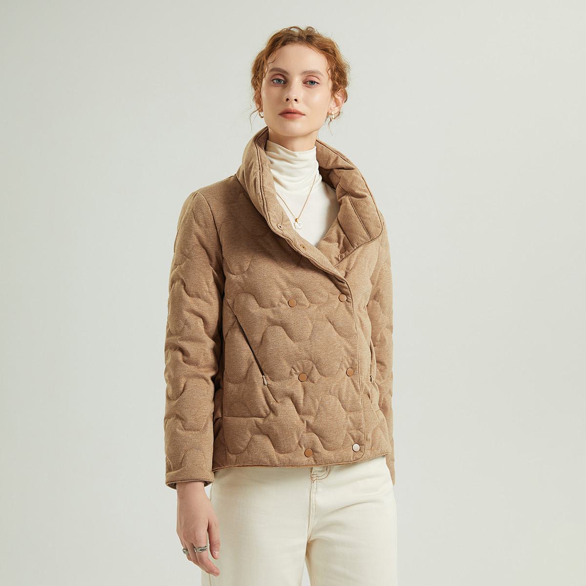 Quilted Stand-Up Collar Cropped Down Jacket