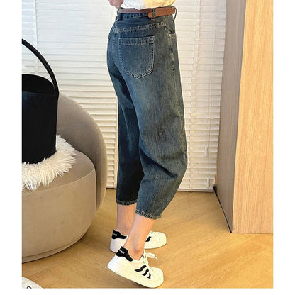 Thin Straight Leg Lyocell Banana-Shaped Jeans