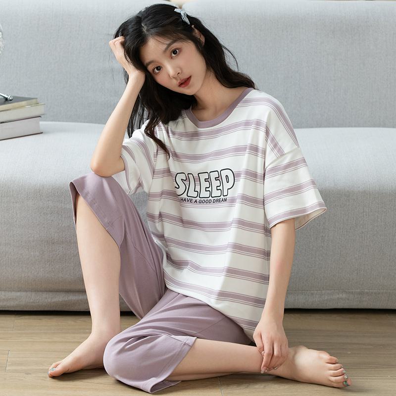 Pure Cotton Comfortable Round Neck Pullover Simplicity Lounge Set