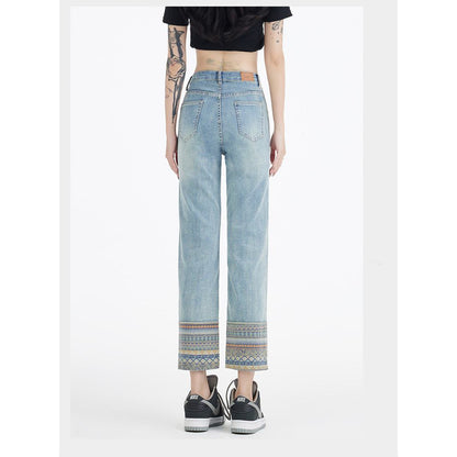 Simplicity Straight Leg Embroidery Jeans