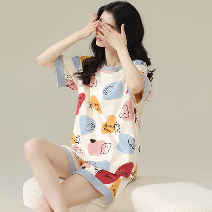 Bunny Carrot Tightly Woven Pure Cotton Cartoon Stars Lounge Set