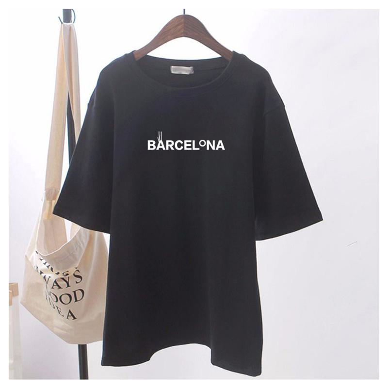 Women's T-Shirt Midi Letter Simplicity Loose Fit Short Sleeve Tee
