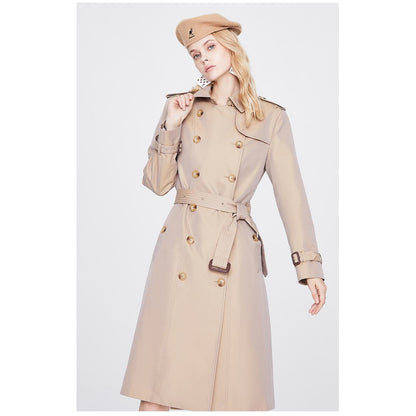 Classic Knee-Length Double Breasted Trench Coat