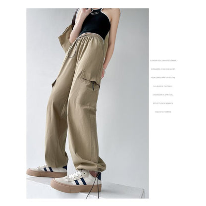 Pantalons amples à taille haute et jambes droites pour femmes de petite taille spécialisées dans les vêtements de travail