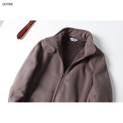 Composite Thickened Double Layer Flannel Coat