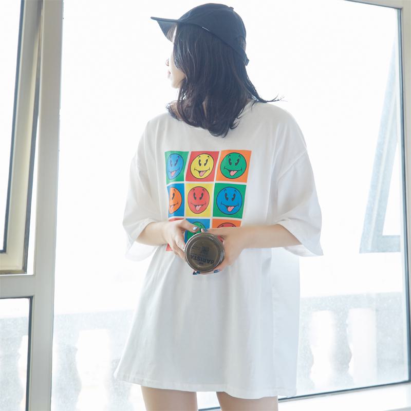 Retro Letter Loose Fit Trendy Pure Cotton Short Sleeve Tee