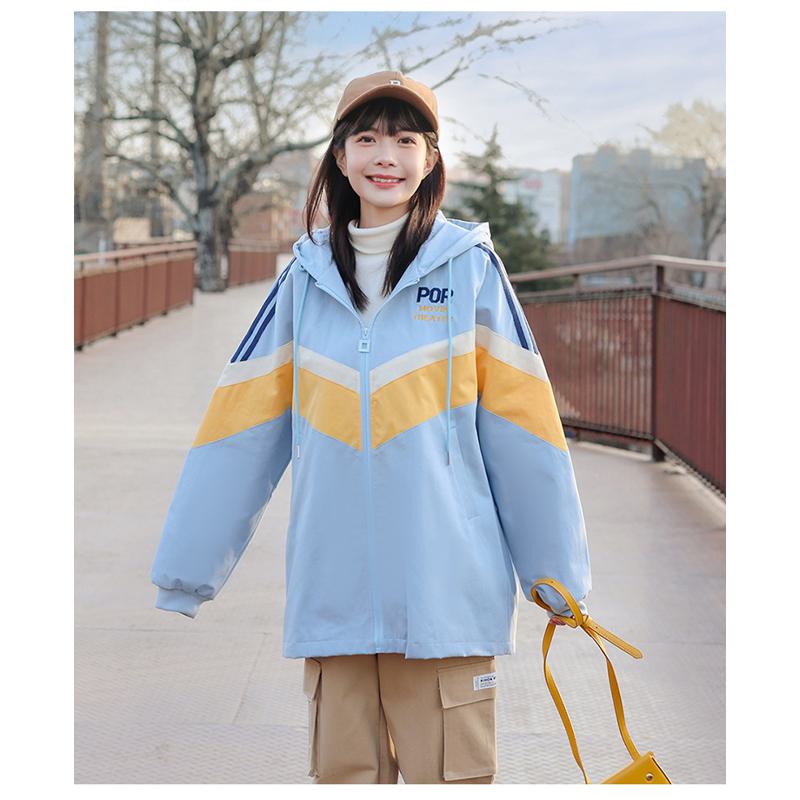 Casual Chic Thigh-Length Raincoat Hooded Jacket