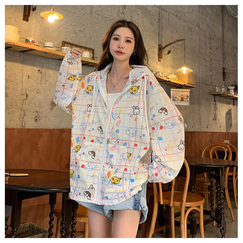 UV-Protective Versatile Loose Fit Casual Thin Raincoat Hooded Jacket
