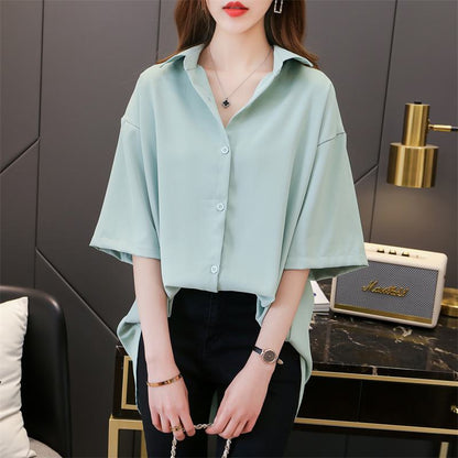 Solid Anti-Aging Petite Casual Shirt