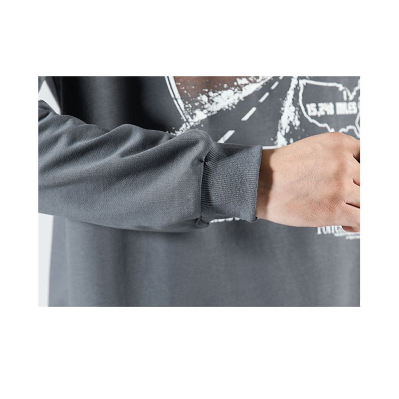 Unisex Round Neck Thin Print Sweatshirt