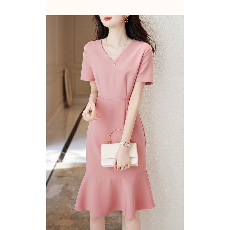 Pink Exquisite Elegant Slimming Cinched Waist Dress