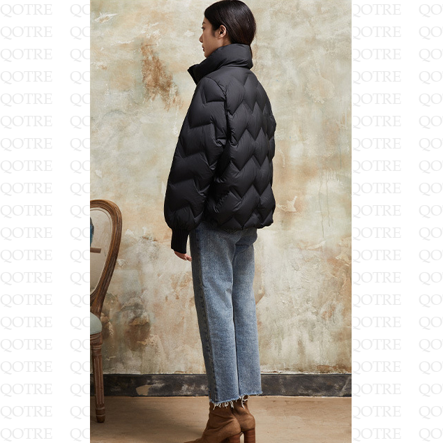 Cropped Puffa Quilted Down Jacket