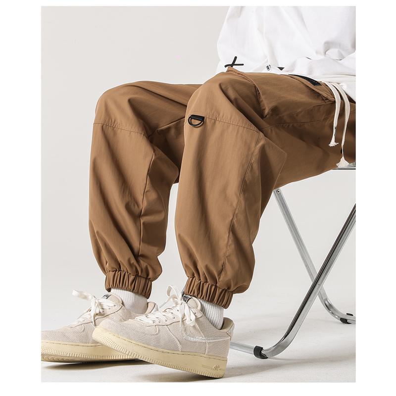 Zipper Pocket Elasticity Tapered Pants