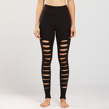 Yoga High-Waisted Tight-Fitting Elasticity Suede Distressed Sports Leggings