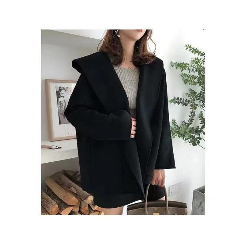 Abrigo corto de mezcla de lana de estilo francés