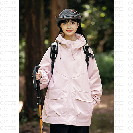 Workwear Style Camping Windproof Trendy Raincoat Hooded Jacket